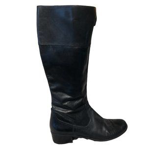 Bandolino Black Leather Knee-High Heeled Boots